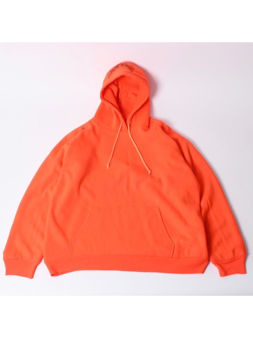 Chrome Hearts Vintage Lining Thermal Hoodie S a Acrylic Orange